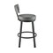 Armen Living Dalza Swivel Counter Stool in Black Finish with Gray Faux Leather 840254333543 - alternate 8